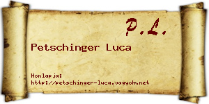 Petschinger Luca névjegykártya
